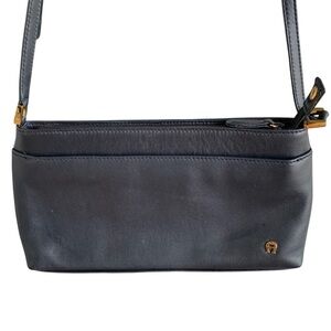 Etienne Aigner Black Leather Shoulder Bag Purse Handbag